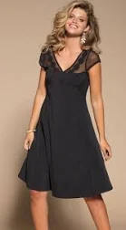 Ashley-Dress-black V-neck fit and flare.jpeg
