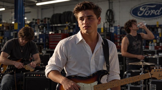 Mateo rehearsing in garage.jpg