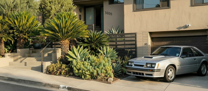 Mateo's Mustang in Joey's driveway.jpg
