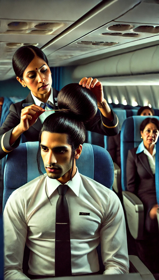 Anita almost done with Raj's hair