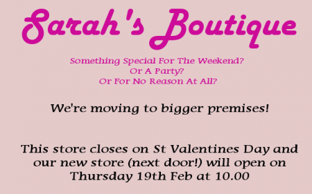 Sarah's Boutique sign