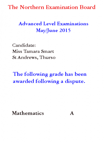 Maths exam slip