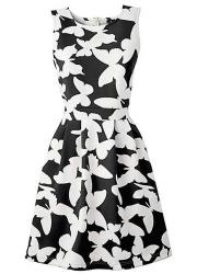 Black and white butterfly dress