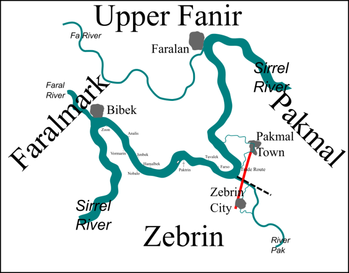 Map of villages Bibek to Faralan